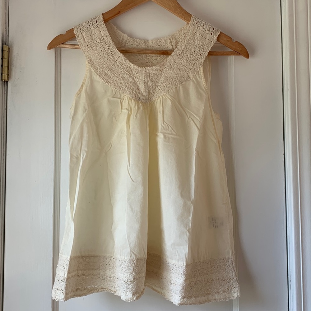 LIKE NEW | LOWRYS FARM A-Line Tank Top, Off White, M